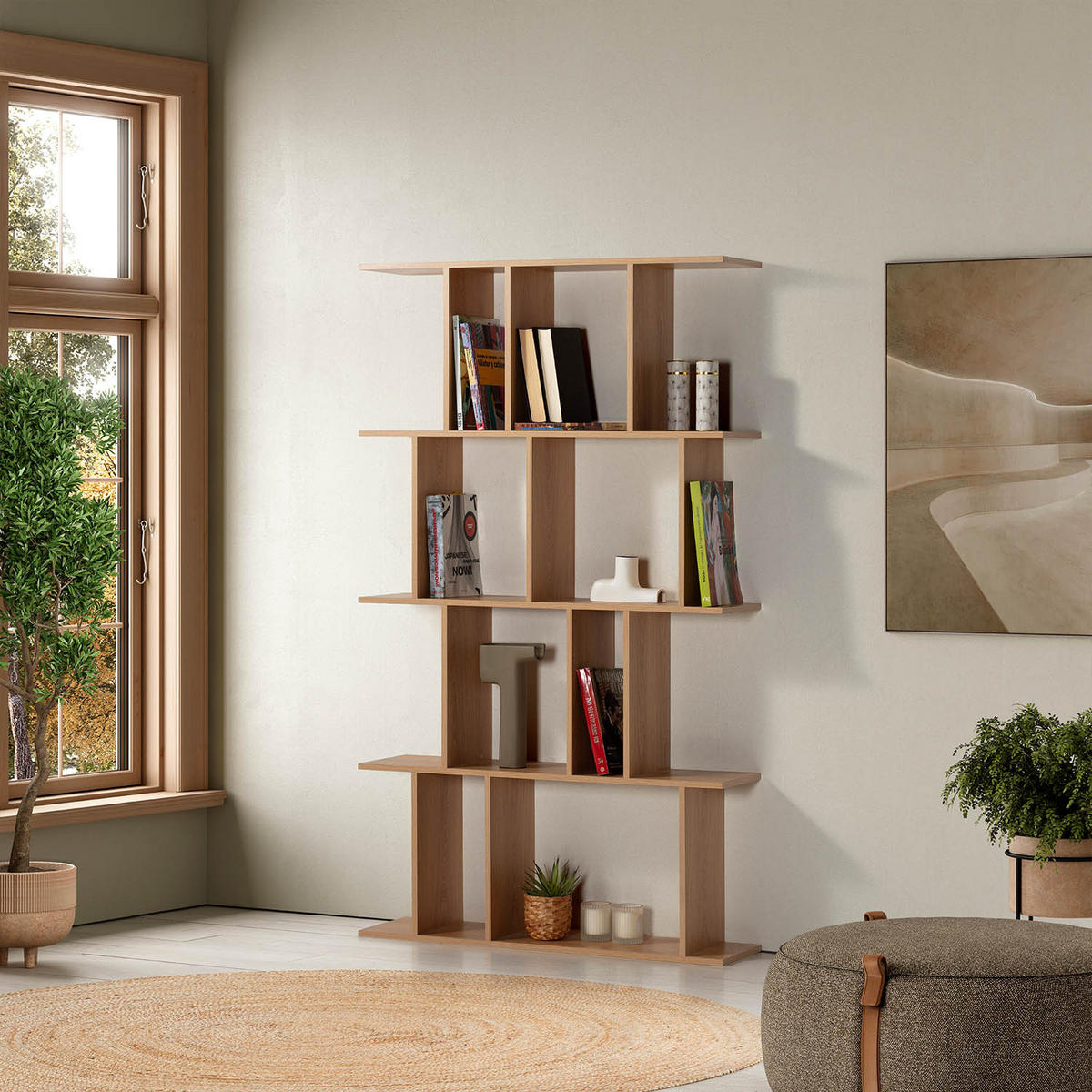 REGAL Niko 8 fächern Eichenfarbe - Honigeiche, Holzwerkstoff (98/168/25cm) - VS Venta-stock