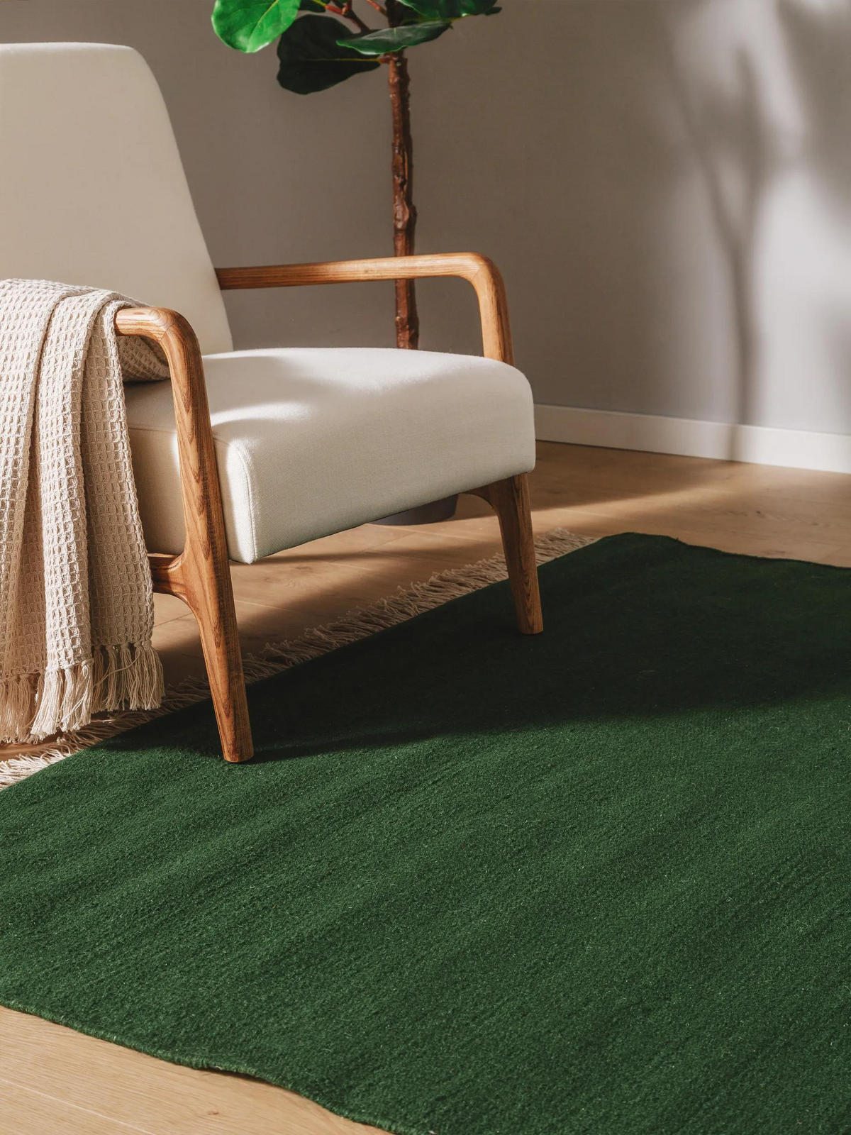 WOLLTEPPICH Liv Dunkelgrün 170x240 cm - Dunkelgrün, Textil (170/240cm) - benuta Pop