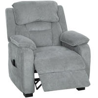 RELAXSESSEL,150° Samtoptik Fußstütze Fernbedienung Seitentasche,grau - Grau, Textil (90/103/96cm) - Vallsero