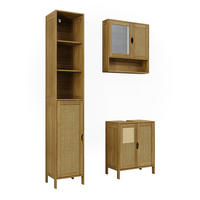 SADA KOUPELNOVÉHO NÁBYTKU Liora Bambus - zelená barva, kompozitní dřevo (48/60/29cm) - Vicco