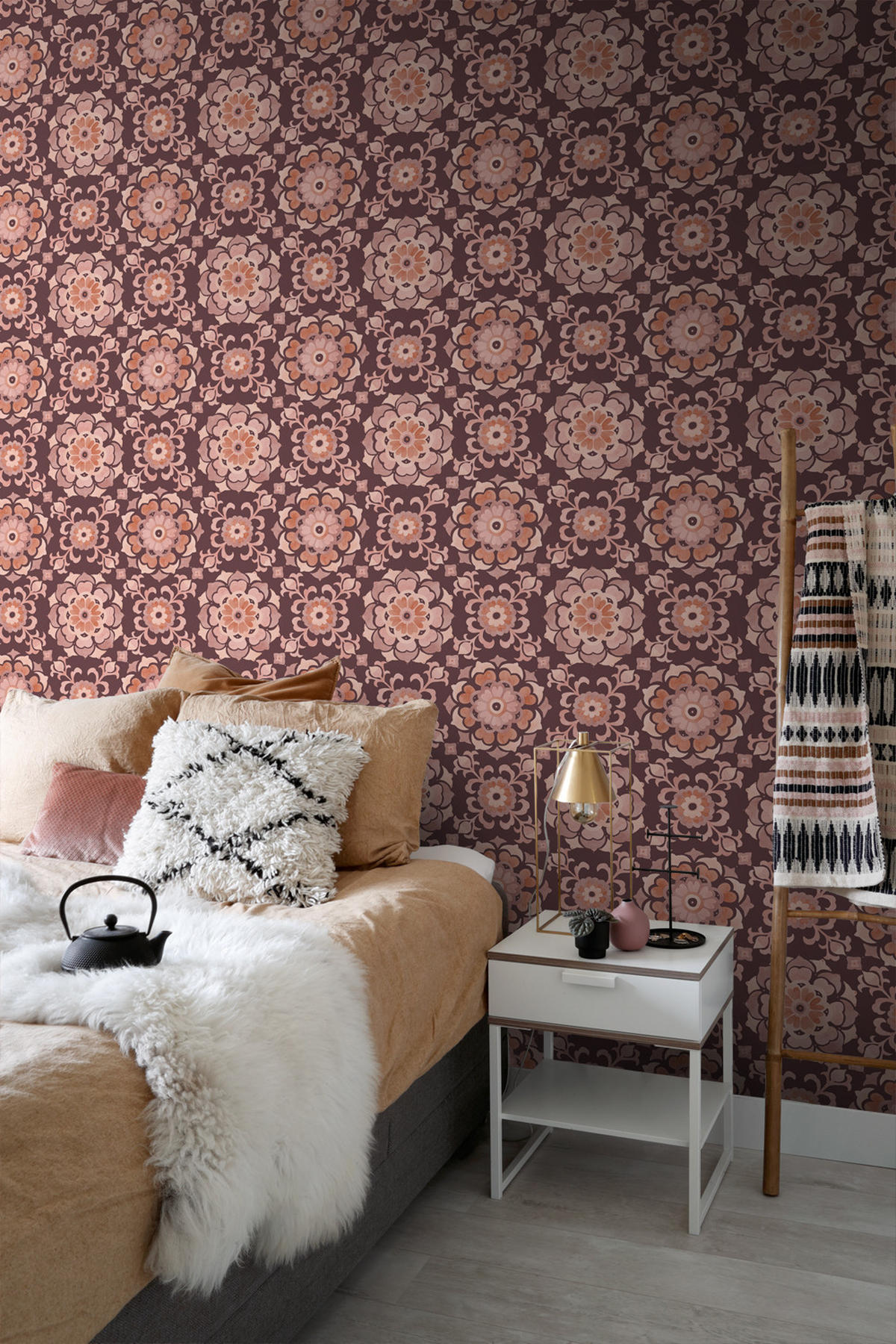 TAPETE Fliesenmuster 50 x 900 cm - Lila, Papier (50/900cm) - ESTAhome