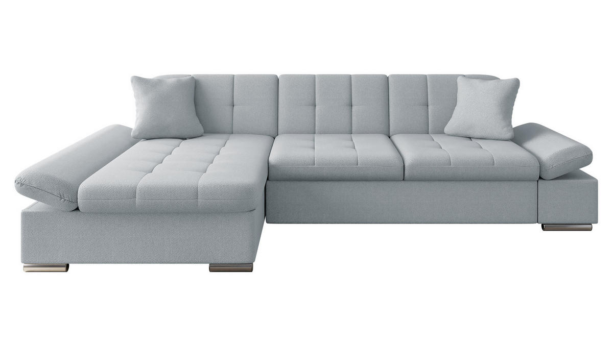 ECKSOFA Malwi, Seite: Links - Platinfarben, Holz/Textil (278/161cm) - MIRJAN24