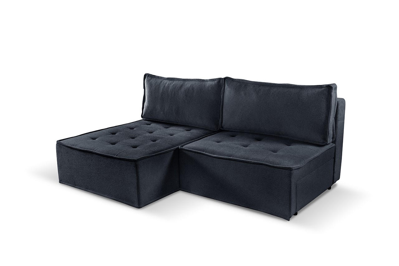 ECKSOFA Bohoo Mini Modernes Mit Schlaffunktion Graphit Links - Graphitfarben, Holz (140/200cm) - Kaiser Möbel