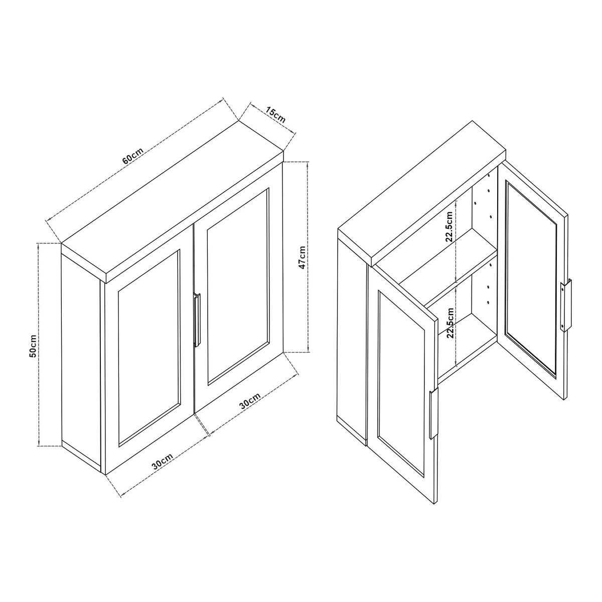 SPIEGELSCHRANK Namsskogan - Walnussfarben, Holzwerkstoff (60/50/15cm) - [en.casa]