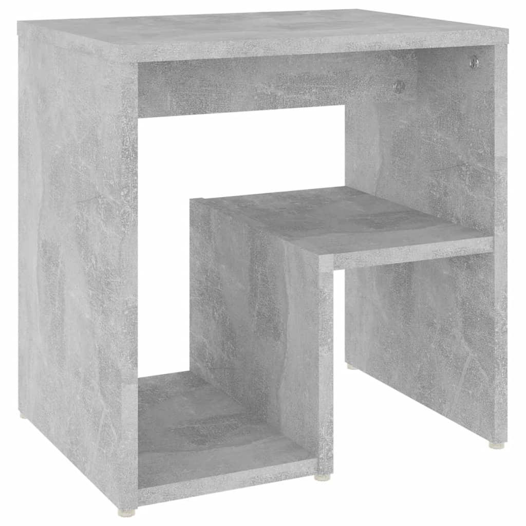 NACHTTISCH mit offenen Fächern 40/30/40 cm aus Holzwerkstoff in Betongrau - Hellgrau/Grau, Holz (40/40/30cm) - vidaXL