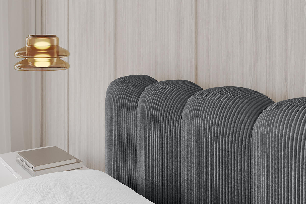 POLSTERBETT mit Bettkasten und Lattenrost, Boxbett ohne Matratze - SENA-v1 180x200 Dunkelgrau - Dunkelgrau, Holzwerkstoff/Textil (180/200cm) - ALTDECOR