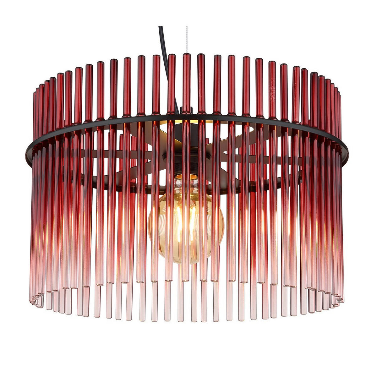 HÄNGELEUCHTE Metall Rot - Rot, Glas (40/40/150cm) - Globo Lighting