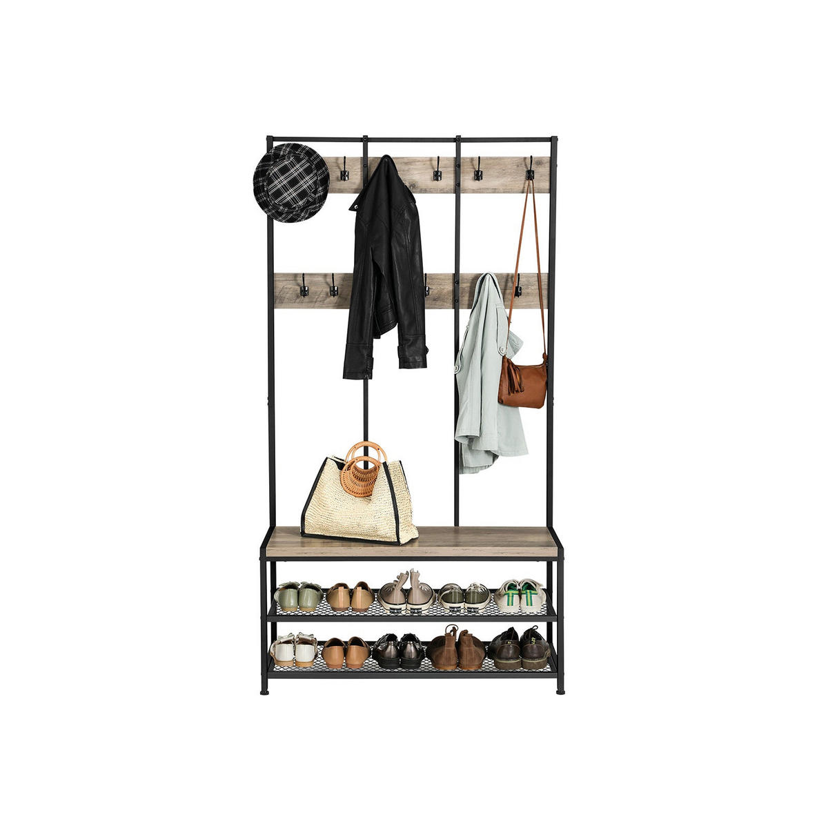 GARDEROBENSTÄNDER - Schwarz, Holzwerkstoff (100/184/40cm) - Hansiro