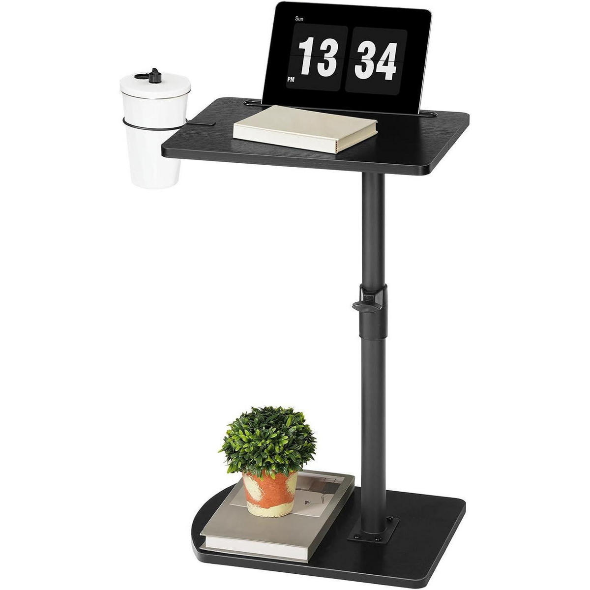 BEISTELLTISCH C-Form Höhenverstellbar Schwarz - Schwarz, Metall (30/40/78cm)