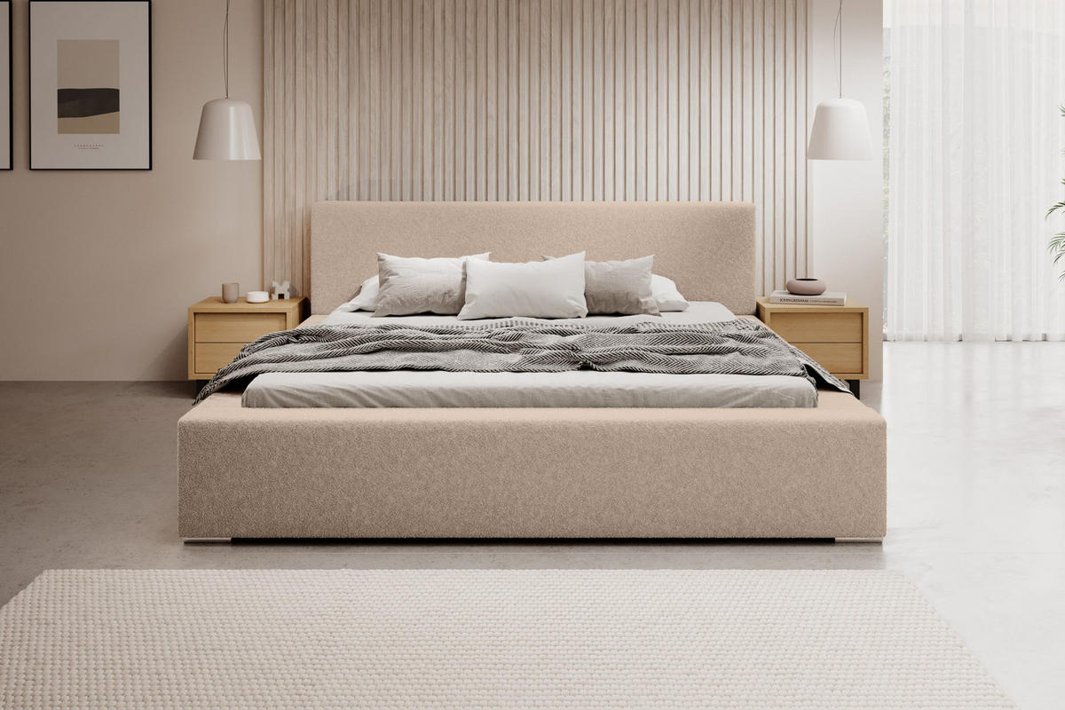 POLSTERBETT Jenne 140x200 cm, Beige - Beige, Textil (140/200cm) - Fedve