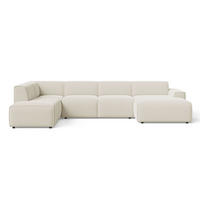 ECKSOFA U Belluno Creme Links - Creme/Schwarz, Holz/Kunststoff (378/220cm) - Graingold
