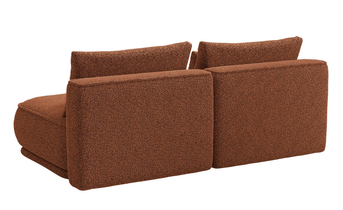 SCHLAFSOFA Leanno Kupferbraun Boucle 210 cm - Schwarz/Kupferfarben, Kunststoff/Textil (210/74/115cm) - Selsey