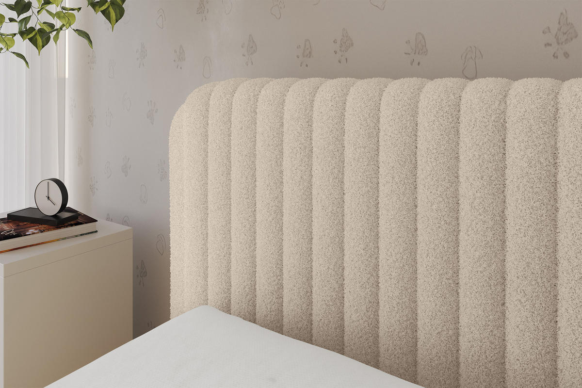 EINZELLBETT Jugendbett mit Bettkasten und Matratze H3/H4, Rechts - AURY 80x200 Dunkelbeige - Taupe, Holzwerkstoff/Textil (80/200cm) - ALTDECOR