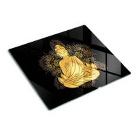 GLASPLATTE 60x52 cm Sitzender Buddha - Hellbraun/Beige, Glas (60/0.4/52cm) - TULUP