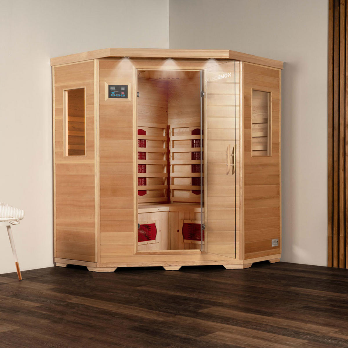 INFRAROTKABINE REDSUN XXL - Braun, Holz (150/190/150cm) - Home Deluxe