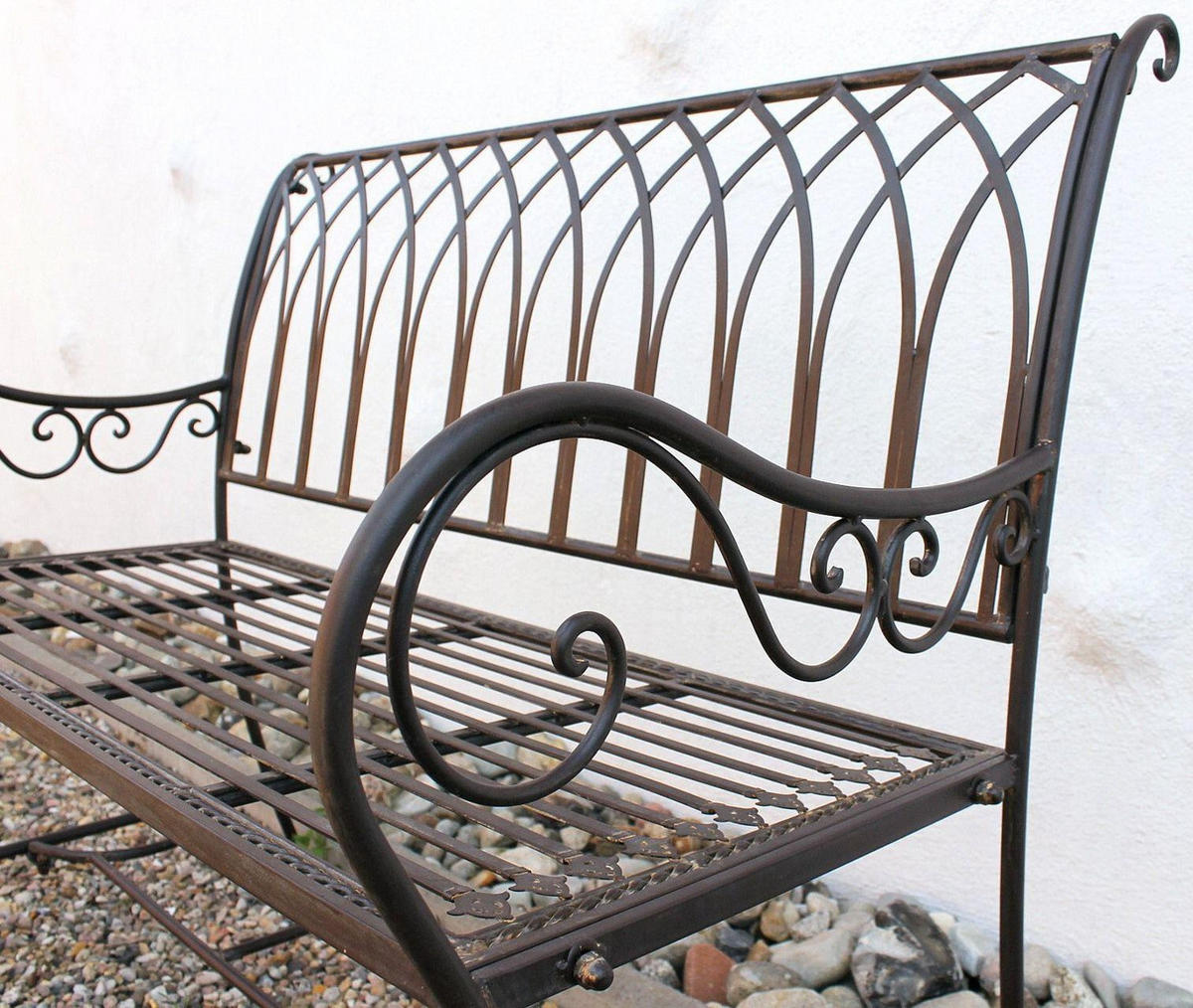 GARTENBANK 2-Sitzer Metall Braun 110/60/96 cm - Braun, Metall (110/96/60cm) - DanDiBo