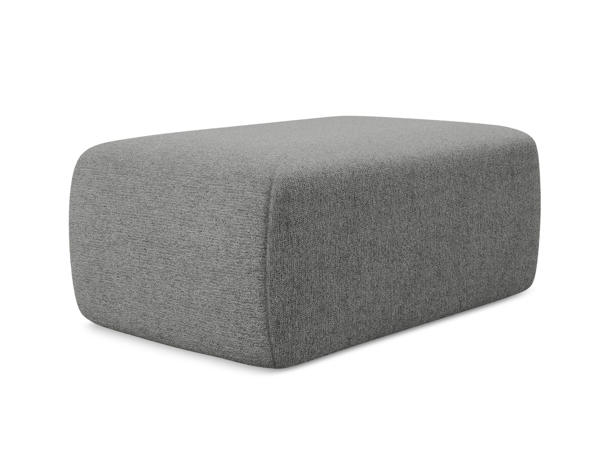 POUF Chenille Stoff Grau - Schieferfarben/Schwarz, Kunststoff/Textil (102/40/62cm) - Makamii