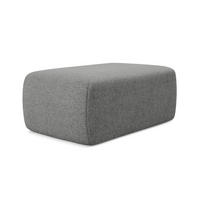 POUF Chenille Stoff Grau - Schieferfarben/Schwarz, Kunststoff/Textil (102/40/62cm) - Makamii