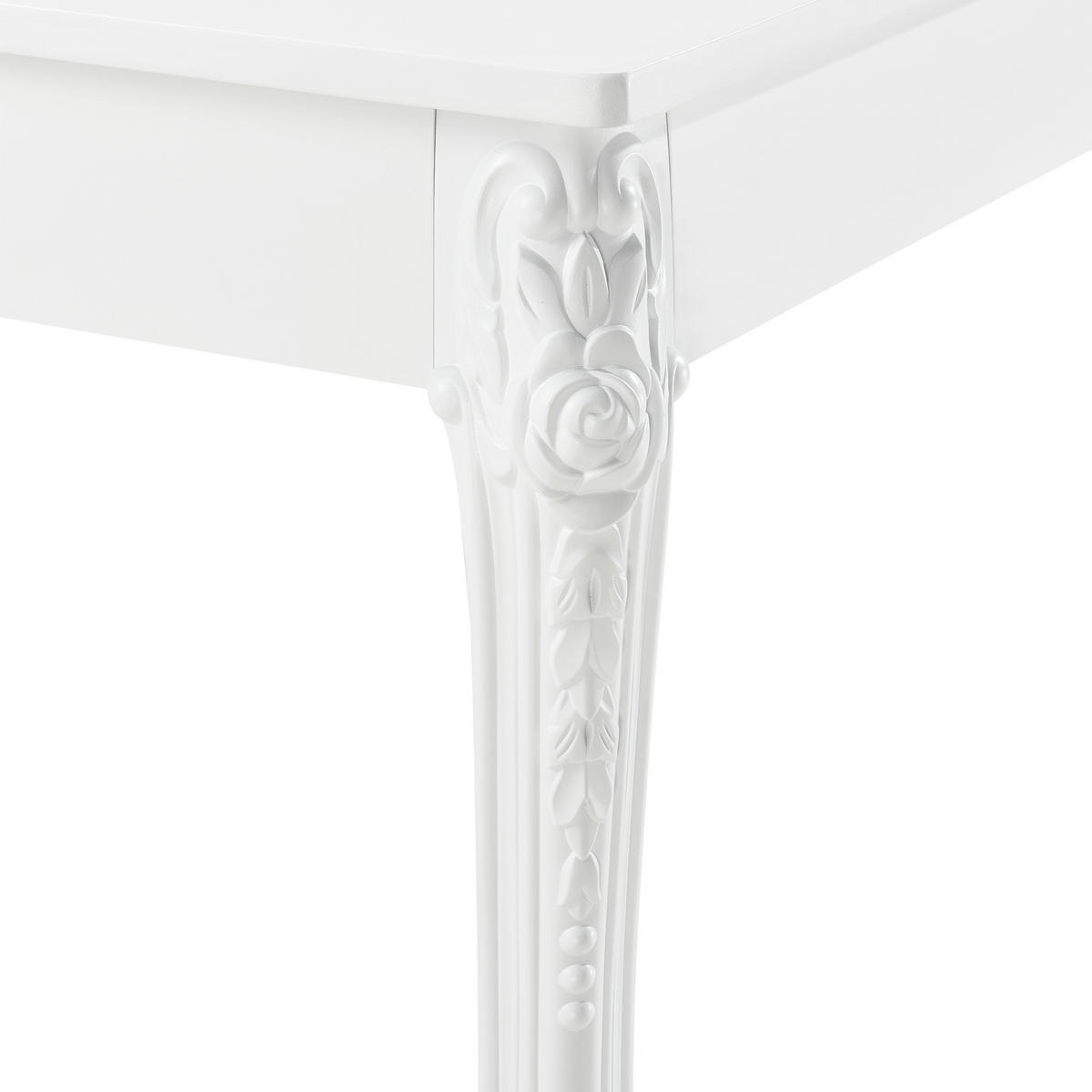 JÍDELNÍ STOL Lüneburg - bílá, kompozitní dřevo/plast (66/116/76cm) - [en.casa]