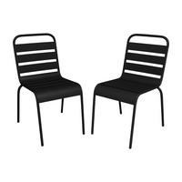 GARTENSTUHL - 47.5cm x 59cm - Stahl - schwarz - MIRMANDE - Schwarz, Metall (47.5/79/59cm) - Vente-Unique