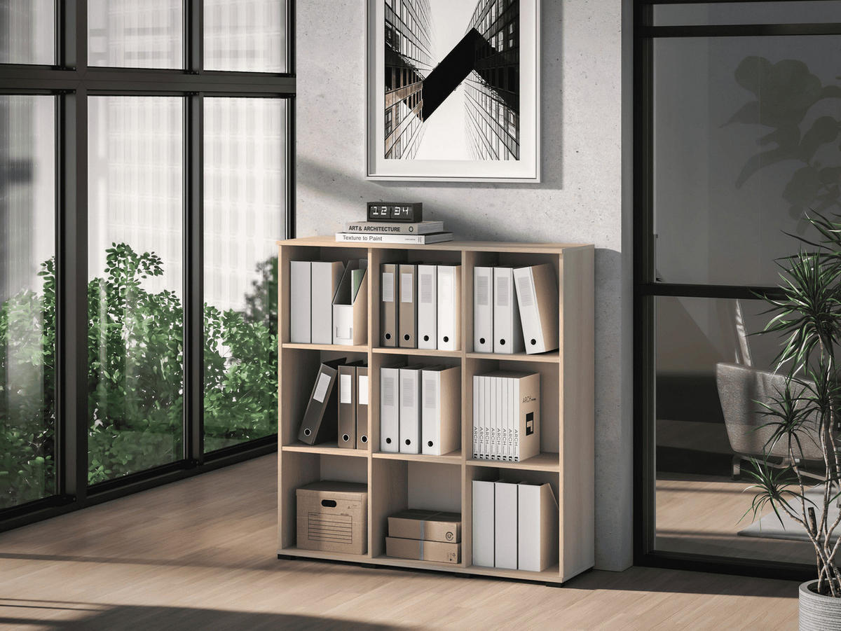 AKTENREGAL – 120 cm – Odelis - Eichefarben, Holzwerkstoff (120/124/34cm) - hi-markt
