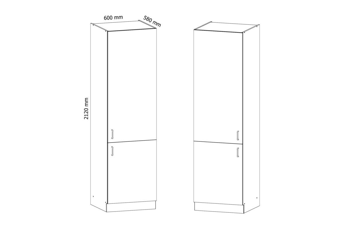 KÜHLUMBAUSCHRANK D60ZL – Sycylia Milano – Milano / Walnuss / Links - Walnussfarben, Holzwerkstoff (60/212/58cm) - ROYAL24_MARKT
