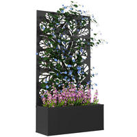 HOCHBEET DE-12273 61/23/113 cm, 2-in-1 Design Anthrazit - Schwarz, Metall (61/113/23cm) - ComfortXL