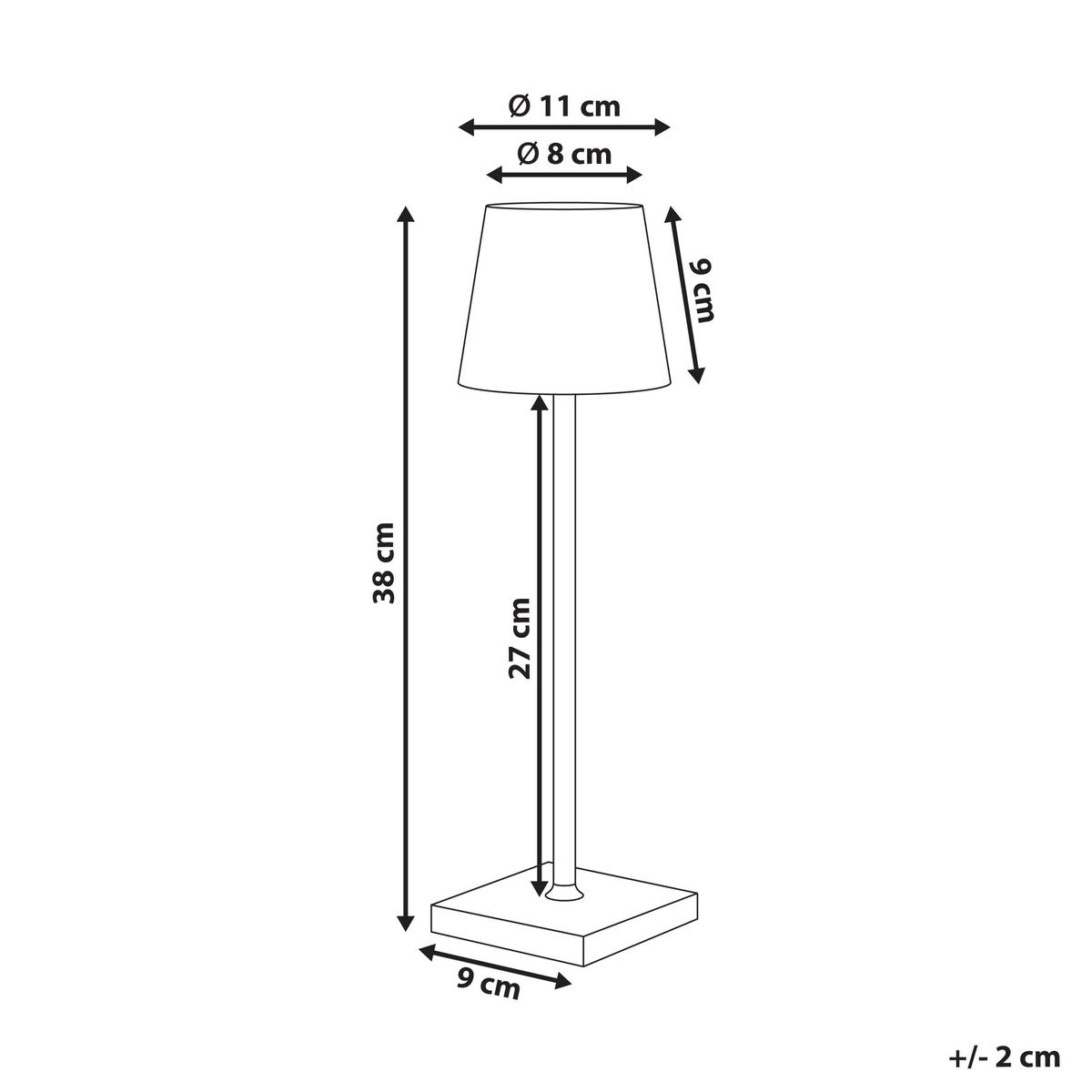 KABELLOSE LED Tischlampe mit Dimmer Metall Gold Abaro - Goldfarben, Metall (10/10/38cm) - Beliani