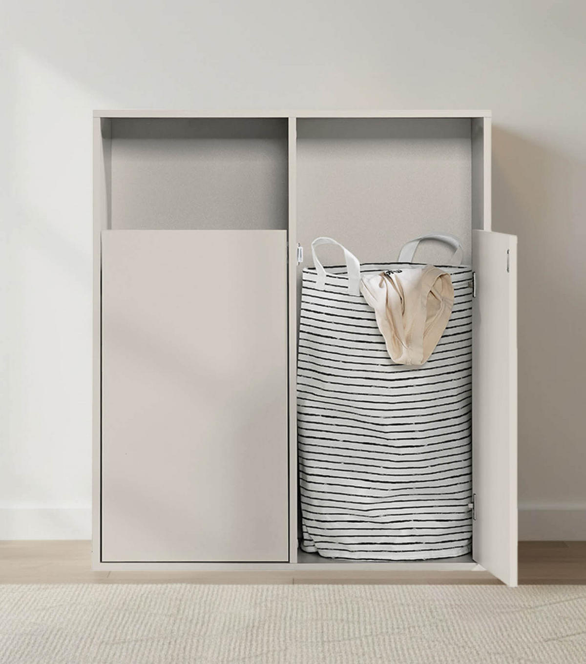 MEHRZWECKSCHRANK SET Der Allzweckwaffe - Kaschmir, Holz (140/180/40cm) - Mokebo