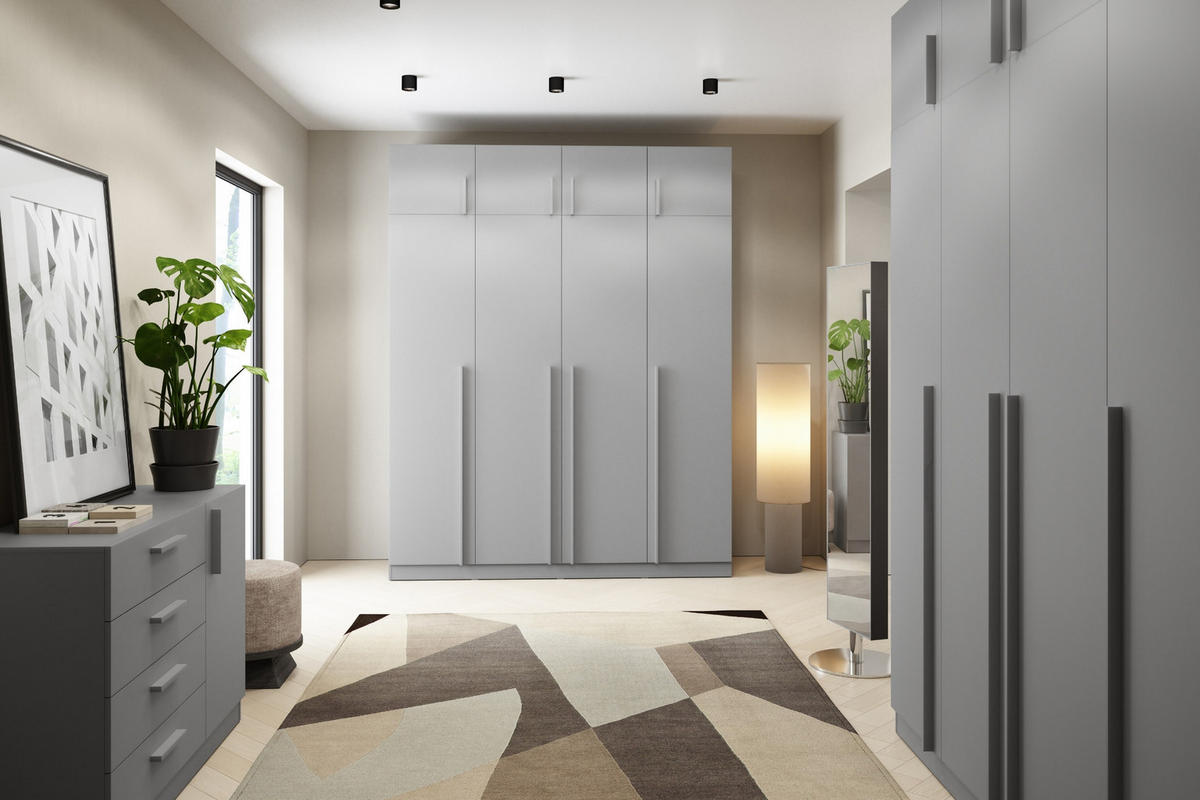 AUFSATZSCHRANK BRISSO BRN5 50/40/60,5 cm in Platingrau - Grau, Holzwerkstoff (50/40/61cm) - Deine Möbel 24