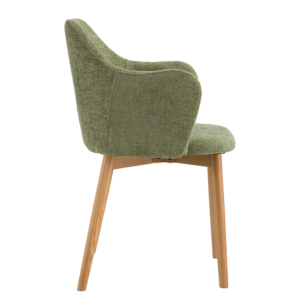 ARMLEHNENSTUHL - Strukturstoff, 2er-Set - Eichefarben/Olivgrün, Textil (55/85/60cm) - home24