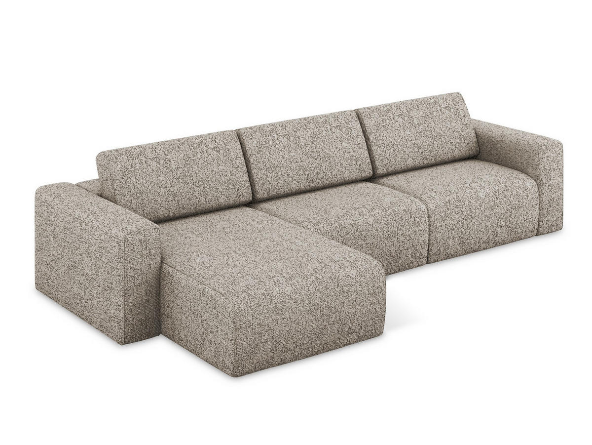 ECKSOFA Links Strukturstoff Stoff Beige - Beige/Gelb, Kunststoff/Textil (167/314cm) - Makamii