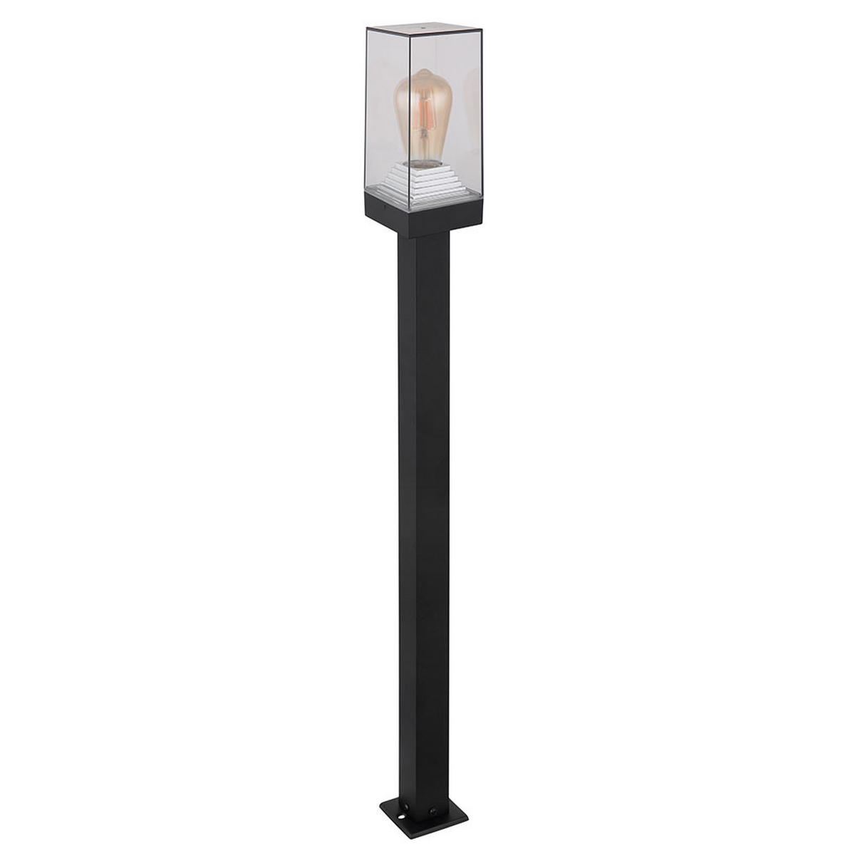 LED STEHLEUCHTE Aluminium Schwarz Klar - Schwarz, Metall (10/10/100cm) - Globo Lighting