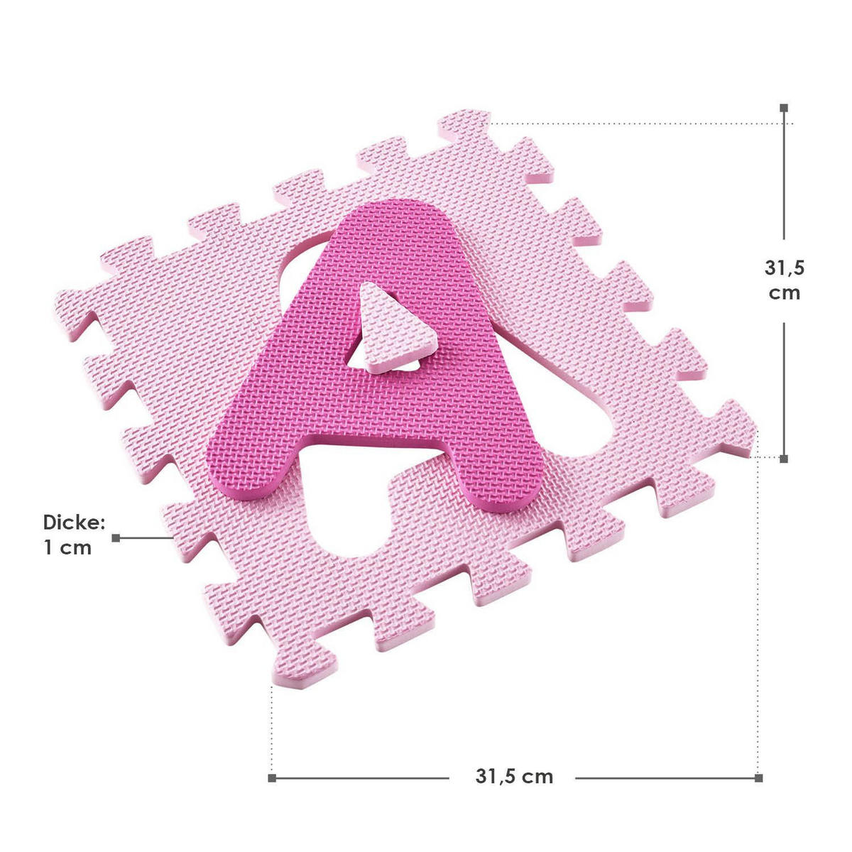 KINDER PUZZLEMATTE Juna (36 Teile) - Rosa, Kunststoff (189/1/189cm) - Juskys