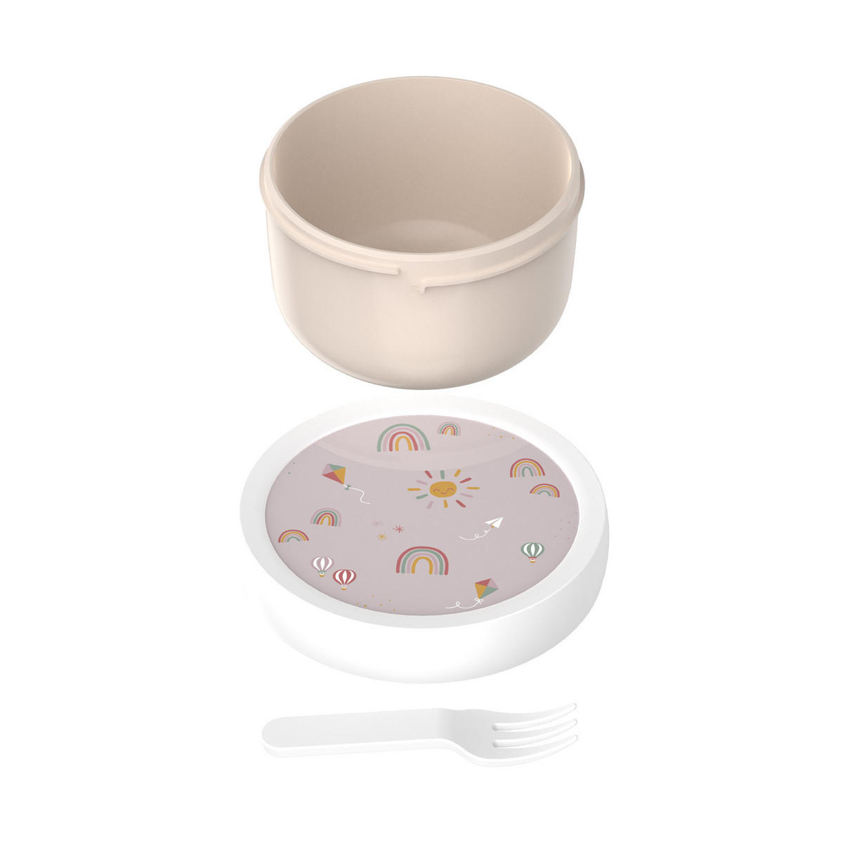 FRUCHTBOX Campus (2026) Sunshine & Rainbow 300 ml - Beige, Kunststoff (10.4/6.7/10.4cm) - Mepal