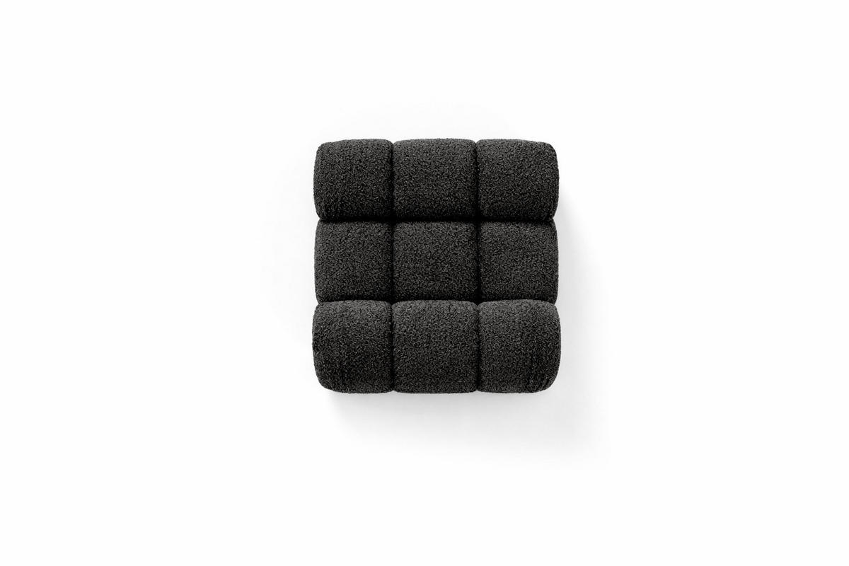 MODUL Mittig, Für Modulares System, Stoff Abriamo, Graphit, Selia - Dunkelgrau, Holz (95/70/95cm) - Kaiser Möbel