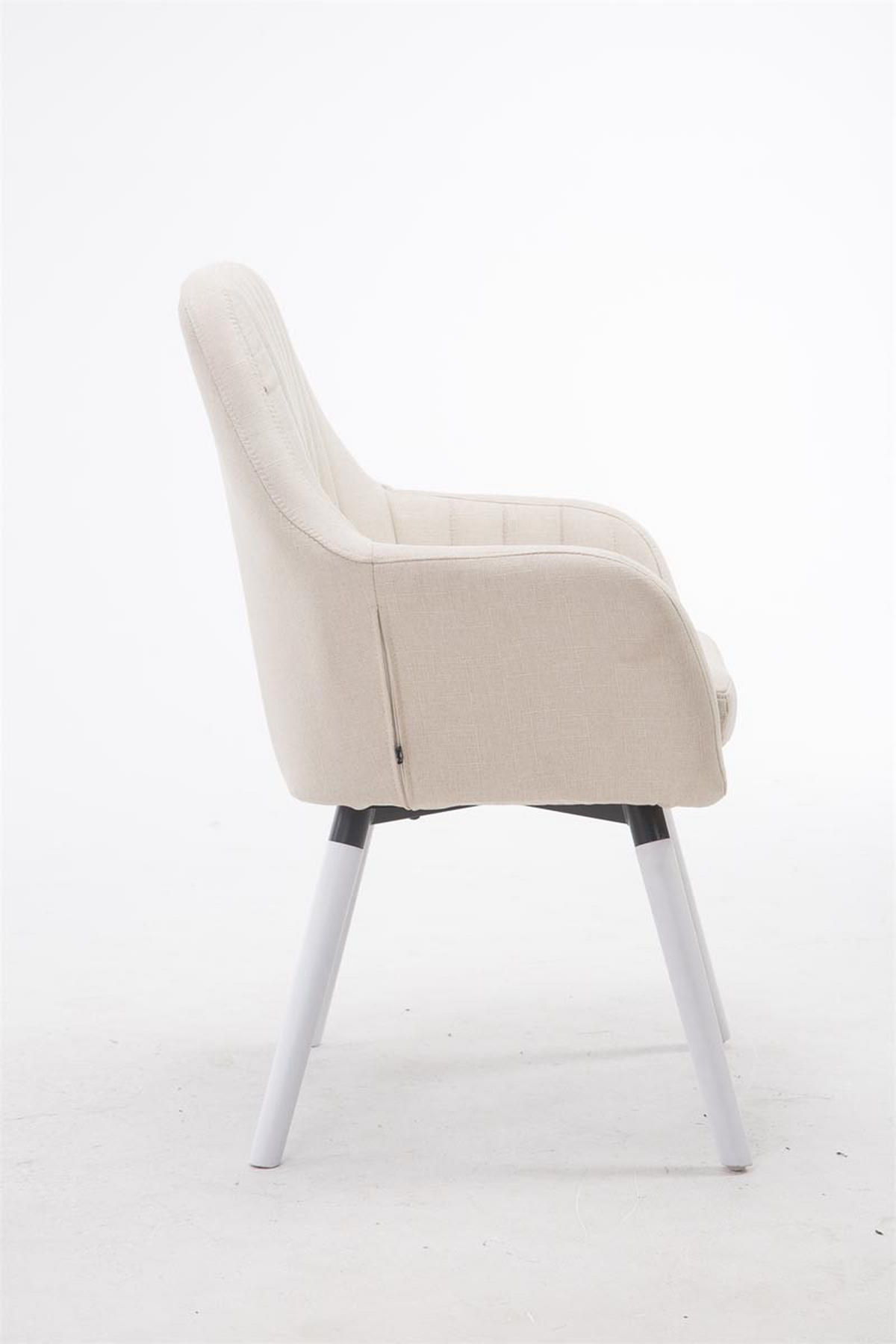 ARMLEHNENSTUHL Stoff creme - Creme/Weiß, Holz/Textil (67/93/58cm) - CLP