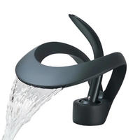 WASCHTISCHARMATUR Einhebelmischer für heißes und kaltes Wasser, Schwarz - Schwarz, Metall (16.5/13.7/8cm) - Kaket