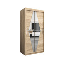 SCHWEBETÜRENSCHRANK 200/100/62 2-türig - Silberfarben/Sonoma Eiche, Holz/Kunststoff (100/200/62cm) - MÖBEL KRYSPOL