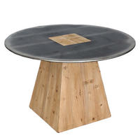ESSTISCH Braun, Metall - Silberfarben/Braun, Holz (120/120/74cm) - MCW