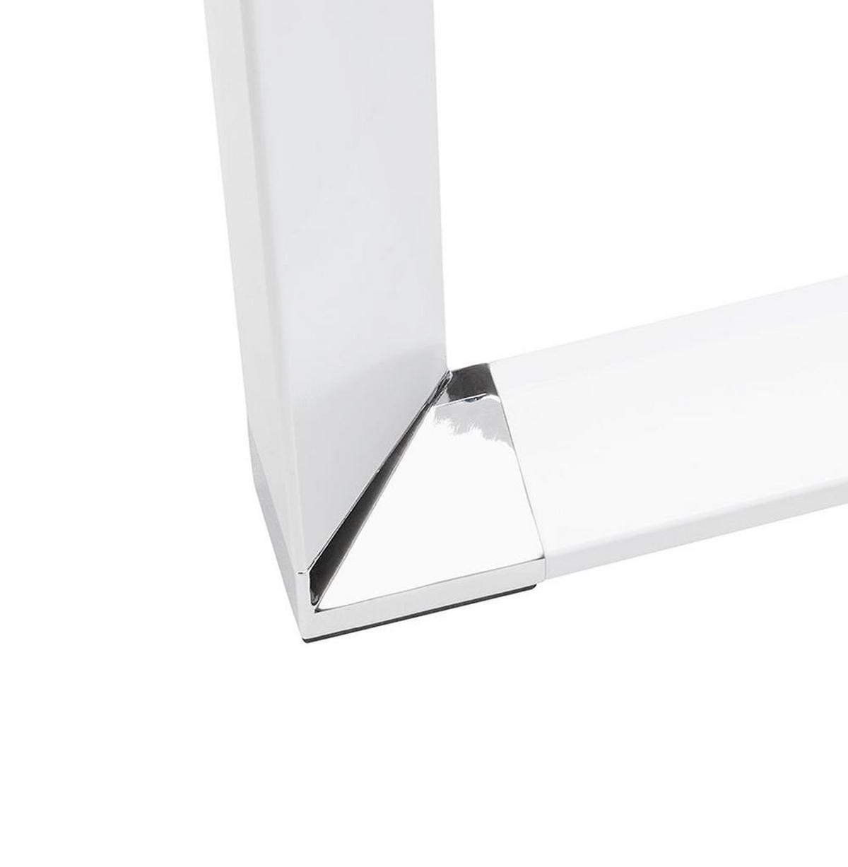 ECKSCHREIBTISCH Glas Metall Chromakzente Platzsparend KERIX, Weiß 200x200x74 cm - Weiß, Glas/Metall (200/200/74cm) - KADIMA DESIGN
