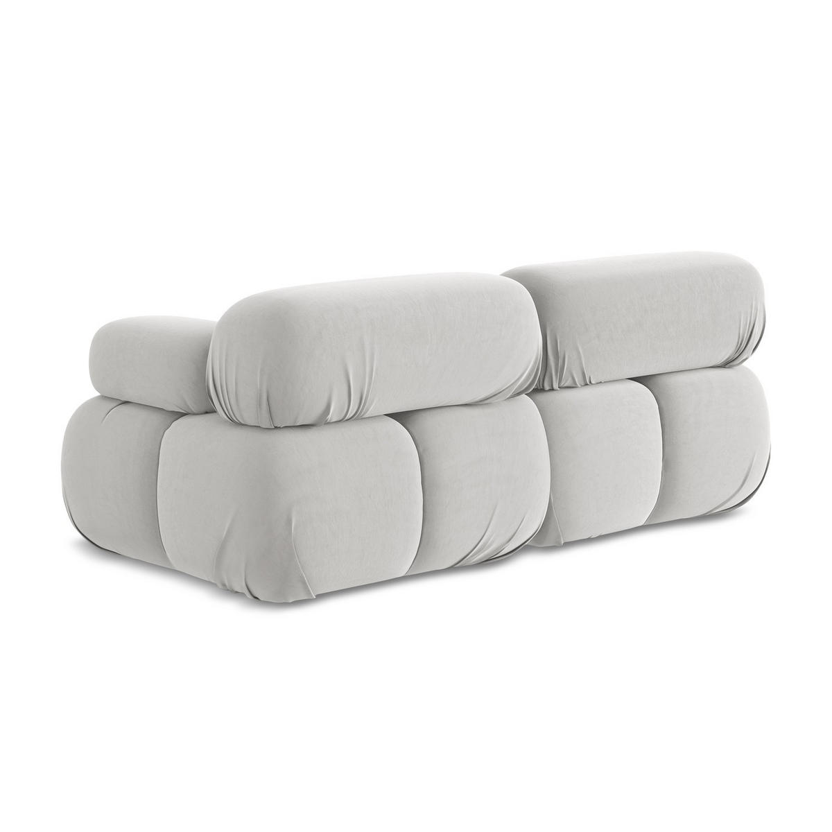 2-SITZER-SOFA Samt Stoff Grau - Silberfarben/Schwarz, Kunststoff/Textil (190/70/96cm) - LaMiaSofa