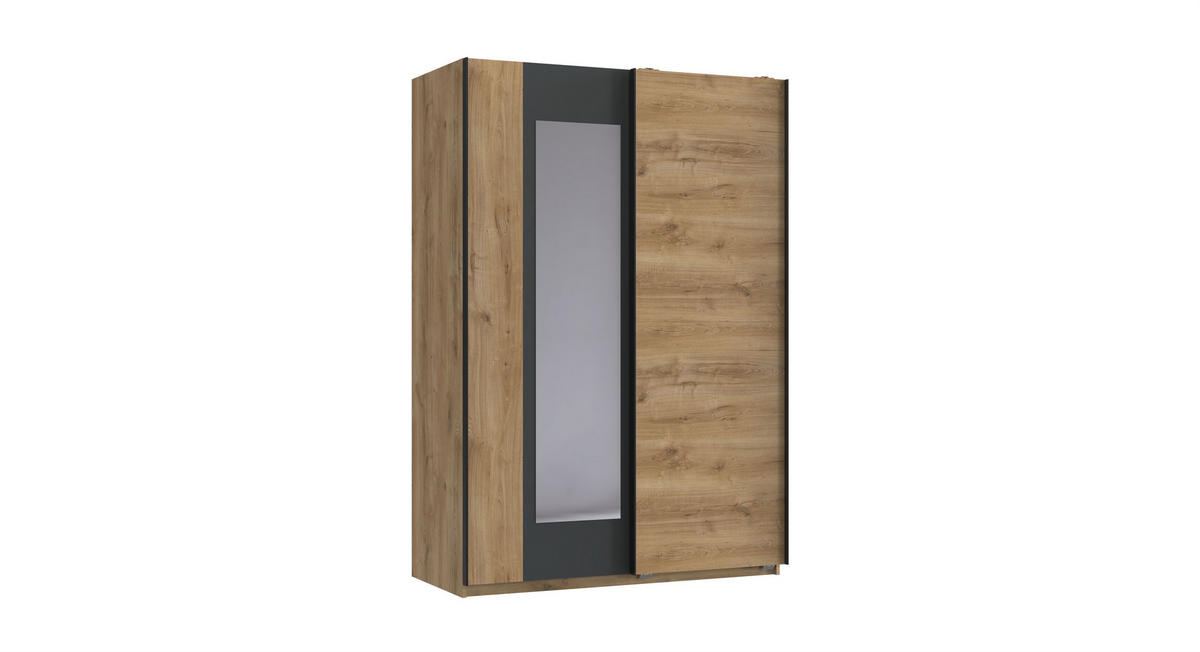 JUGENDZIMMER Texel in Plankeneiche und Grafit 7 teiliges Kinderzimmer Komplett Set - Braun, Holzwerkstoff (120/200/80cm)