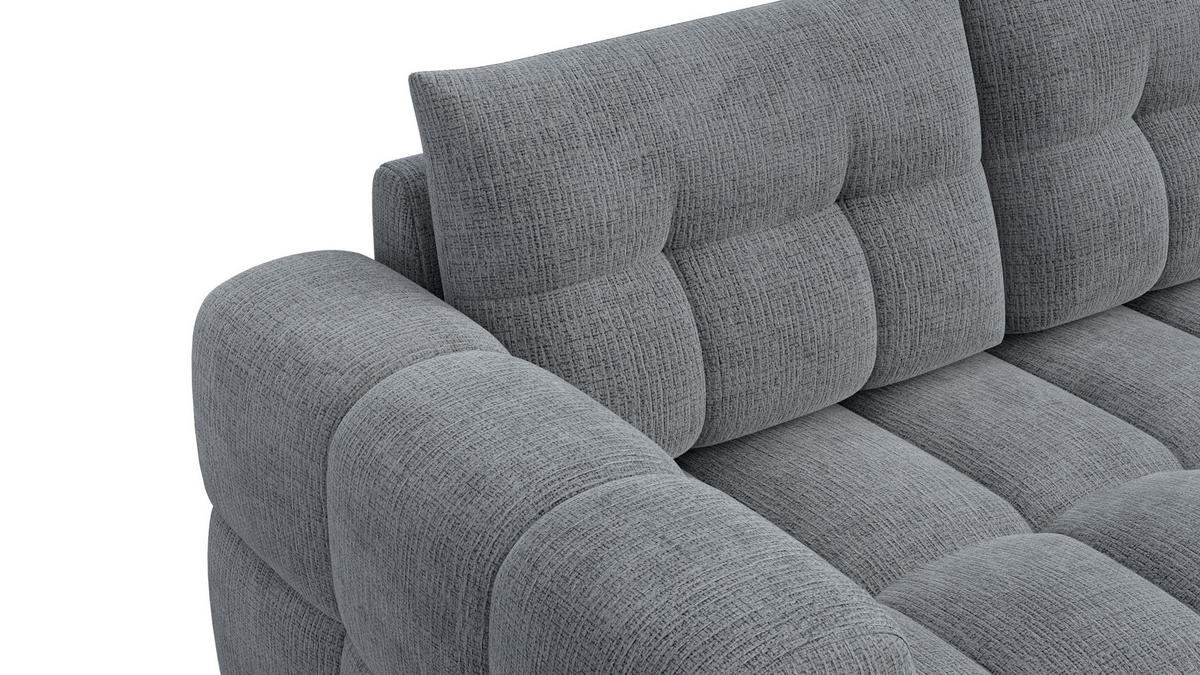 ECKSOFA CLOUDI 4-Sitzer rechts, dunkelgrau - Dunkelgrau/Schwarz, Holz/Textil (294/160cm) - Courtois Laville