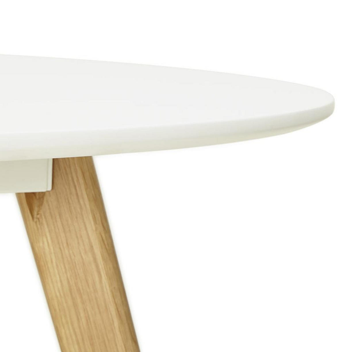 ESSTISCH Rund Holz Skandi-Stil JAXENA, Weiß 120x120x75 cm - Beige/Weiß, Eichenholz/Holz (120/120/75cm) - KADIMA DESIGN