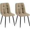 STUHL 2er Set Stoff Taupe - Taupe/Schwarz, Textil/Metall (45/84/55cm) - CLP