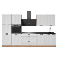 KÜCHENZEILE Fame-Line, Weiß Landhaus/Goldkraft Eiche, 340 cm, AP Anthrazit - Honigeiche/Weiß, Holzwerkstoff (340/206.8/60cm) - Vicco