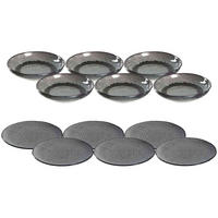 TAFELSERVICE Matera anthrazit 12er Set - Anthrazit, Keramik (1/1/1cm) - Leonardo Living