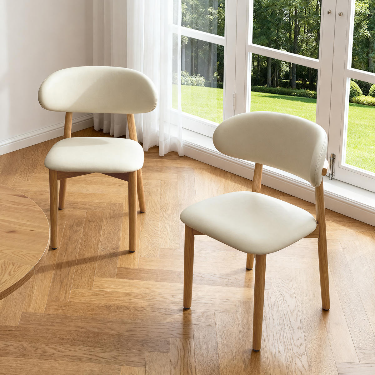 STUHL-SET DE-36244 2 Stück mit Holzbeinen Natur - Naturfarben, Holz (57/45/78cm) - ComfortXL