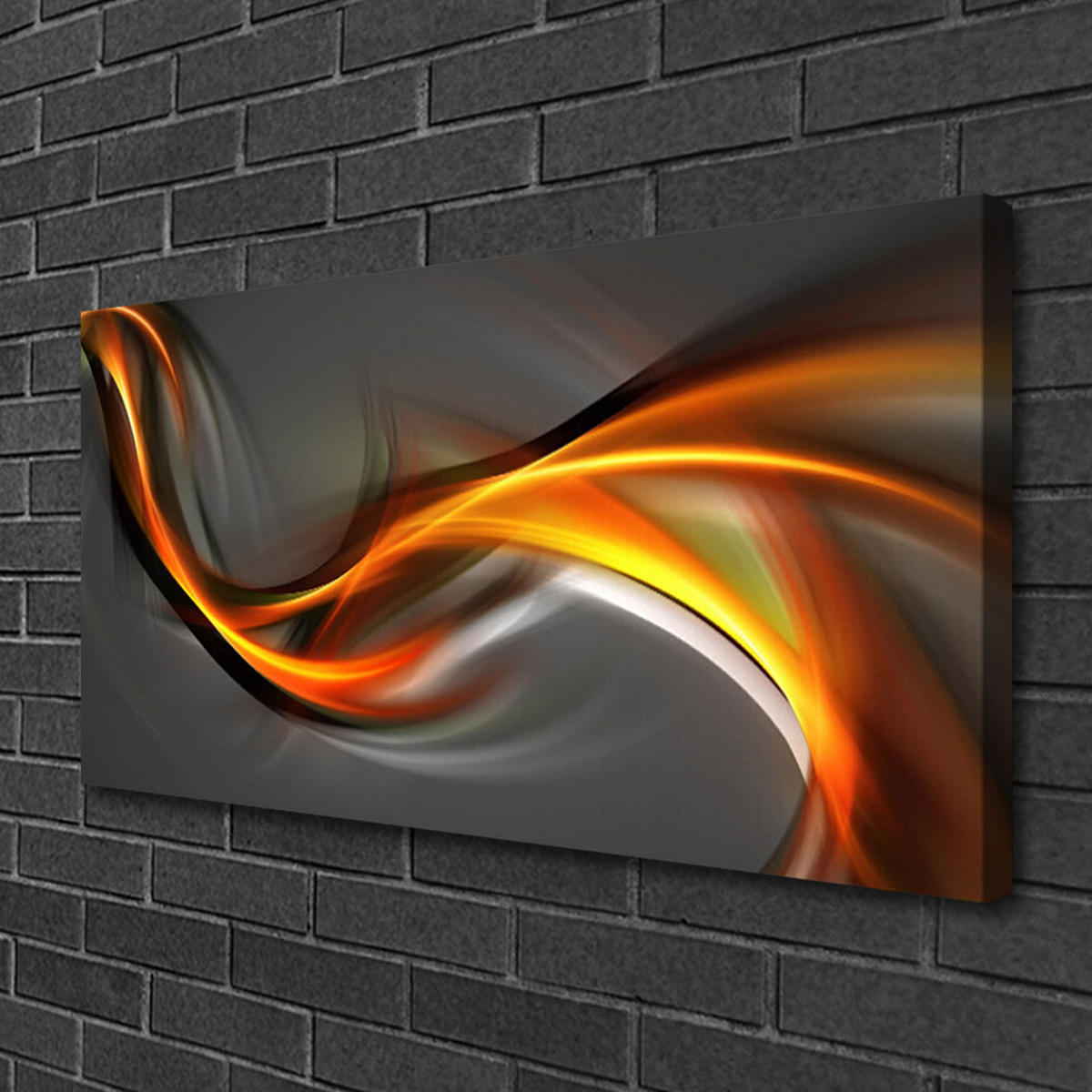 LEINWANDBILD 100x50 cm Dunkle Abstraktion - Orange/Grau, Textil (100/4cm) - TULUP